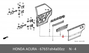 Дверь 67651SH4A00ZZ HONDA
