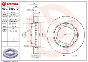Тормозной диск 09.7699.10 BREMBO