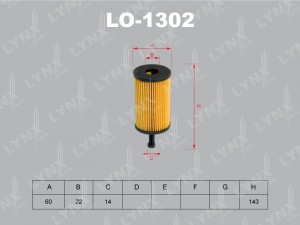Фильтр масляный двигателя LO-1302 LYNXAUTO