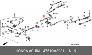 Трос, стояночная тормозная система 47510SR3931 HONDA