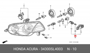 Фонарь указателя поворота 34300SL4003 HONDA