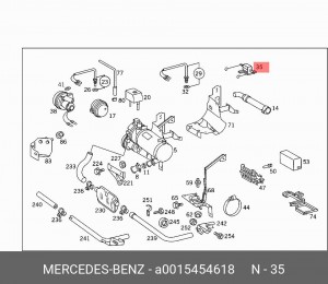 Датчик, частота вращения колеса A 001 545 46 18 MERCEDES BENZ