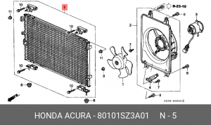 Конденсатор, кондиционер 80101SZ3A01 HONDA
