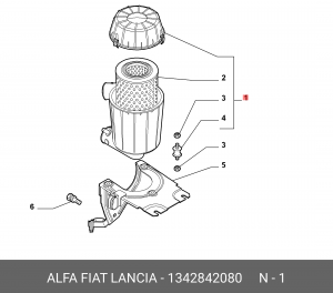 Фильтр воздушный 1342842080 ALFA FIAT LANCIA