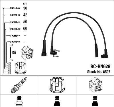 Ккомплект проводов зажигания RC-RN629 NGK NTK