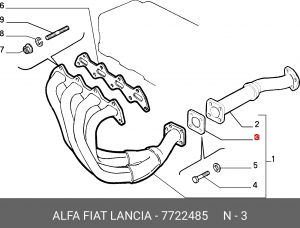 Прокладка системы выпуска ОГ 7722485 ALFA FIAT LANCIA