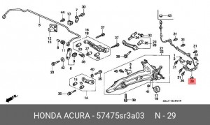 Датчик, частота вращения колеса 57475SR3A03 HONDA