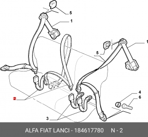 Ремень безопасности 184617780 ALFA FIAT LANCIA