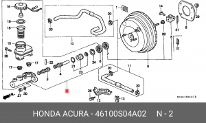 Главный тормозной цилиндр 46100S04A02 HONDA