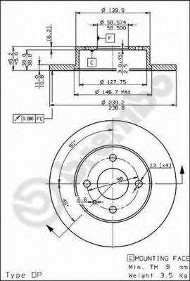Тормозной диск 08.2792.10 BREMBO