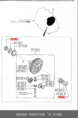 Уплотняющее кольцо, дифференциал F00327238 MAZDA