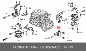 Кронштейн крепления КПП 50850SZAA02 HONDA