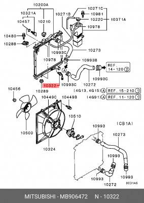 Датчик температуры охлаждающей жидкости MB906472 MITSUBISHI