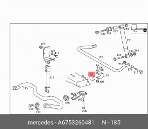 Втулка стабилизатора A 675 326 04 81 MERCEDES BENZ