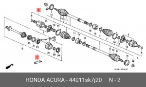 Шарнирный комплект, приводной вал 44011SK7J20 HONDA
