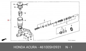 Главный тормозной цилиндр 46100SH3931 HONDA