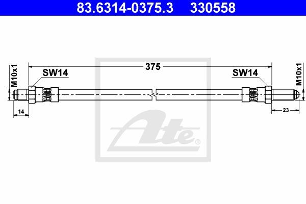 Тормозной шланг 83.6314-0375.3 ATE