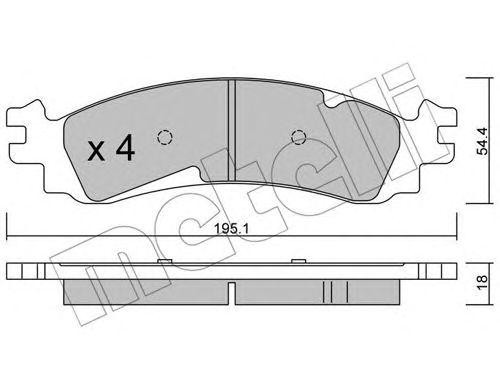 Комплект тормозных колодок, диско 2206860 METELLI