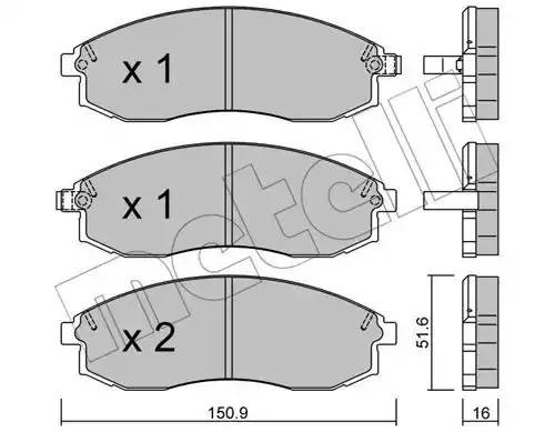 Комплект тормозных колодок, диско 2203061 METELLI