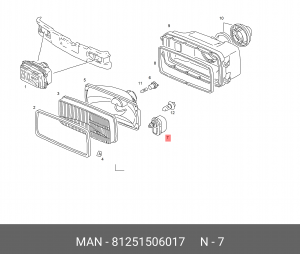 Регулировочный элемент, регулировка угла наклона фар 81251506017 MAN
