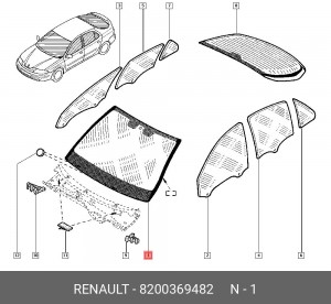 Стекло ветровое 8200369482 RENAULT