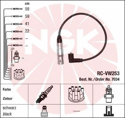 Ккомплект проводов зажигания 7034 NGK NTK
