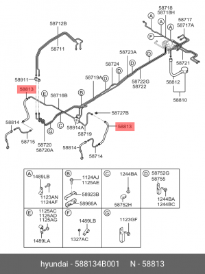 Тормозной шланг 588134B001 HYUNDAI KIA