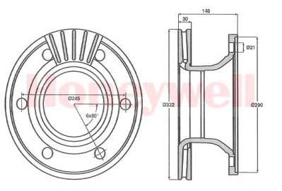 Тормозной диск 567956B BENDIX JURID