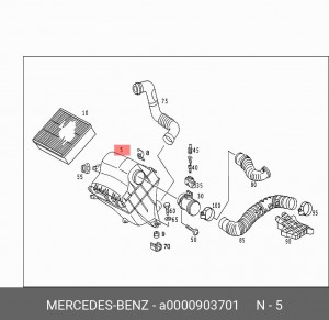 Фильтр воздушный A0000903701 MERCEDES BENZ