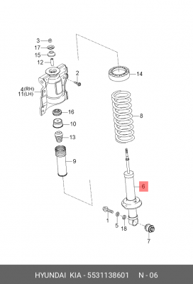 Амортизатор 5531138601 HYUNDAI KIA