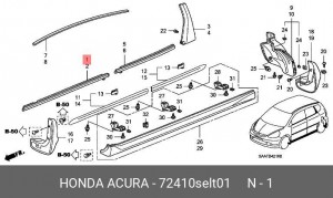 Молдинг двери 72410SELT01 HONDA