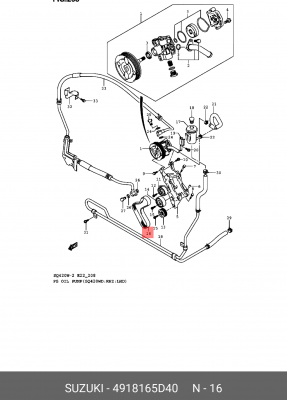 Поликлиновой ремень 49181-65D40 SUZUKI
