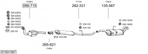 Средний глушитель выхлопных газов 185809 BOSAL
