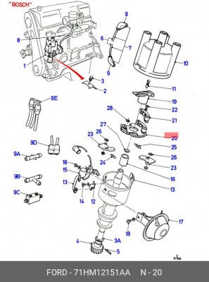 Датчик, управляющий импульс 71HM12151AA FORD