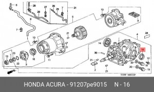 Сальник редуктора моста 91207PE9015 HONDA