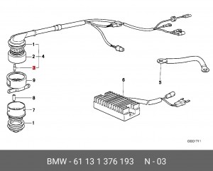 Разъем электрический 61 13 1 376 193 BMW