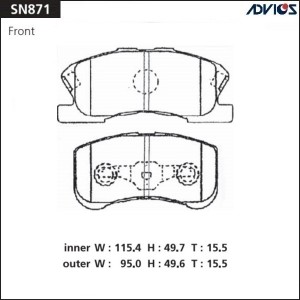 Колодки тормозные дисковые SN871 ADVICS
