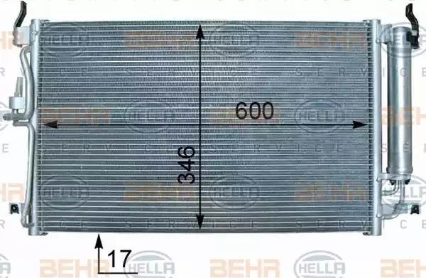 Конденсатор, кондиционер 8FC351302681 HELLA