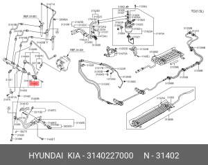 Редукционный клапан, Common-Rail-System 3140227000 HYUNDAI KIA
