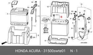 Батарея аккумуляторная 31500SWTE01 HONDA