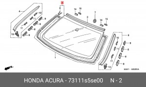 Стекло ветровое 73111S5SE00 HONDA