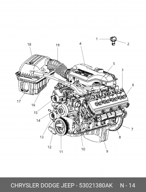 Водяной насос 53021 380AK CHRYSLER
