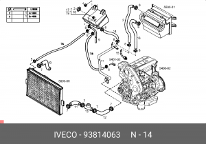 Шланг радиатора 93814063 IVECO