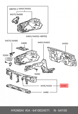 Облицовка передка 6410024371 HYUNDAI KIA