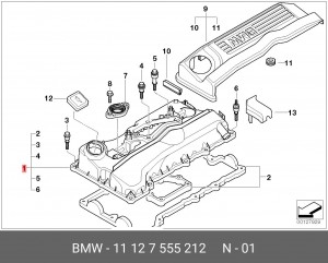 Крышка ГБЦ 11 12 7 555 212 BMW