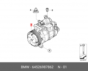 Компрессор кондиционера 64 52 6 987 862 BMW