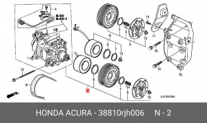 Компрессор, кондиционер 38810RJH006 HONDA