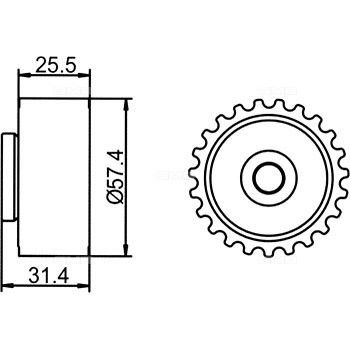 Ролик ремня ГРМ GT80980 GMB
