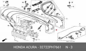 Ккомплект проводов зажигания 32722PH7661 HONDA