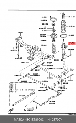 Амортизатор подвески BC1E-28-900C MAZDA